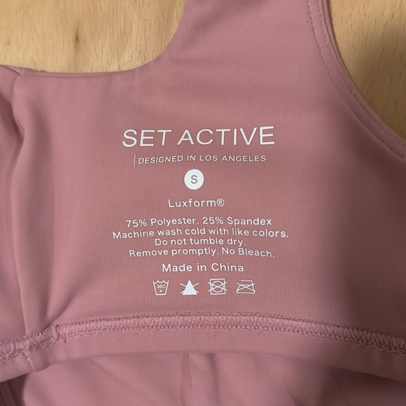 SET ACTIVE | Pink Square Neck Set Active Sports Bra - Picture 3 of 3